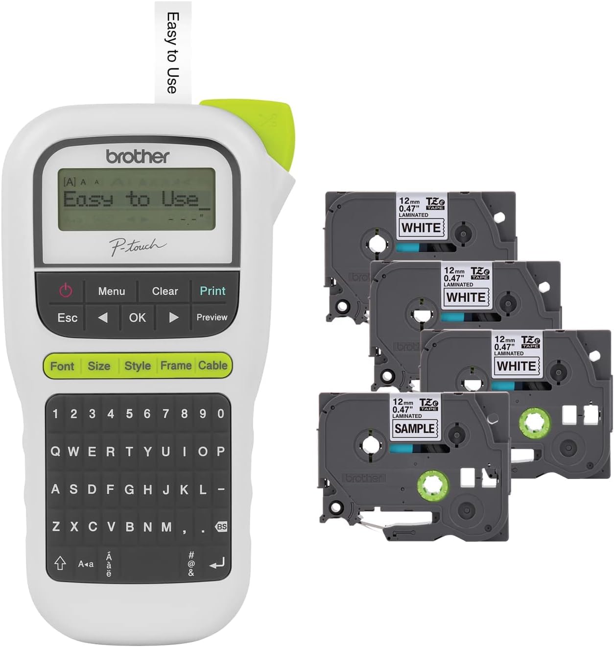 Detalle de Brother P‑Touch PTH110BP label maker 4 tapes