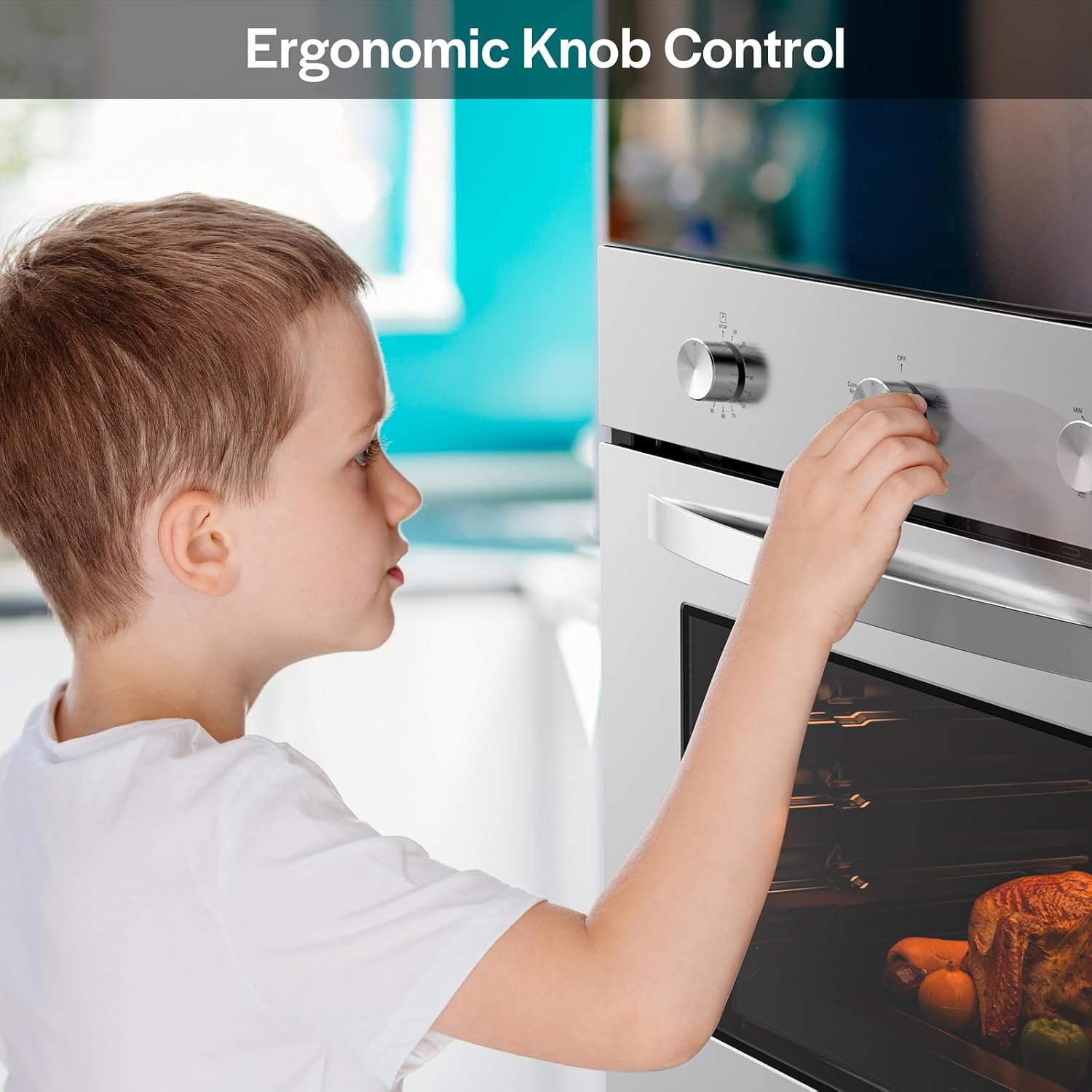 Detalle 2 de Empava EMPV-24WO08 24-Inch Natural Gas Wall Oven with Convection and Rotisserie