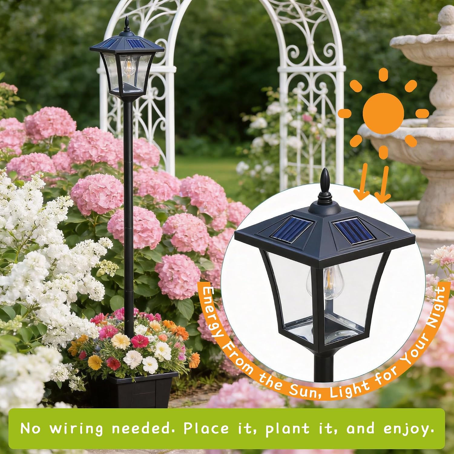 Thumbnail 2 de Solar Lamp Post with Planter 1.5M (5ft): 2-in-1 Outdoor Light and Florist-Style Accent