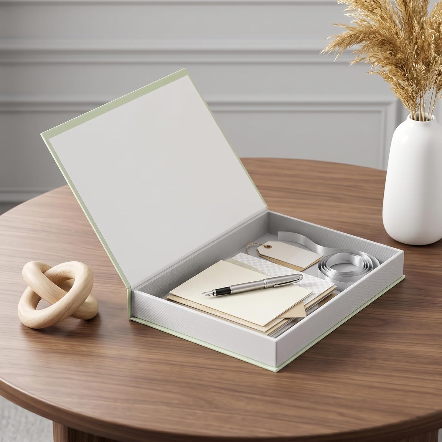 Detalle de NesveCit 2-Piece Decorative Book Boxes with Hidden Storage and Magnetic Lid