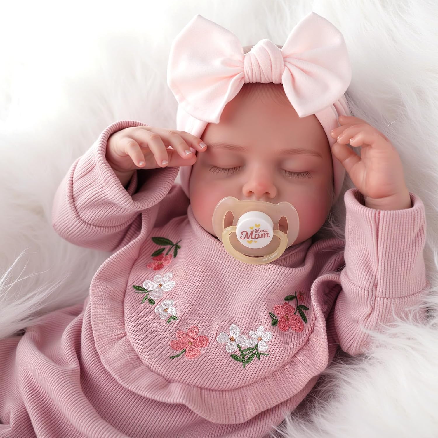 Detalle 2 de BABESIDE Lifelike Reborn Baby Doll (20 Inch) Sleeping Newborn-Style Doll for Kids 3+