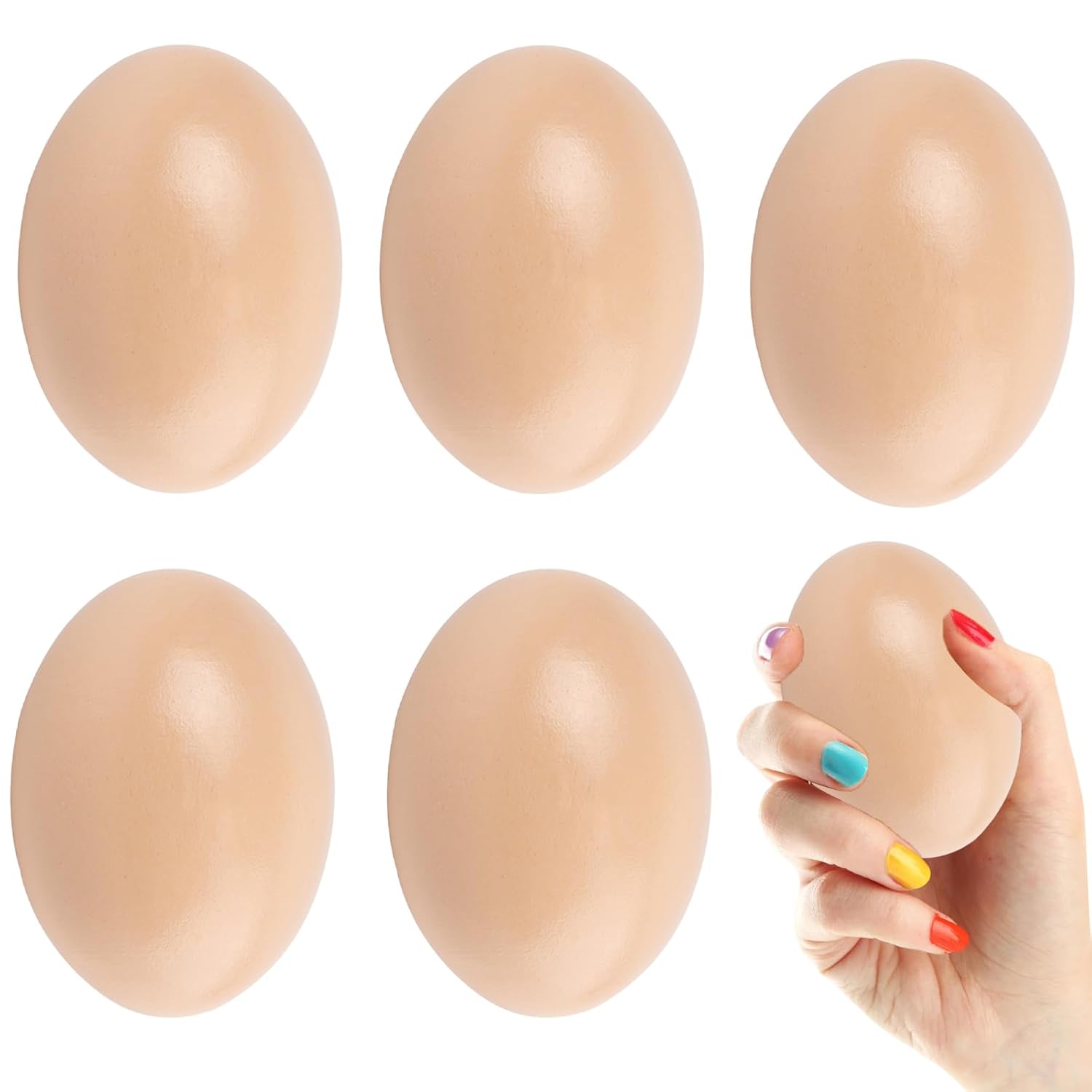 Holzeier Nesteier 5 Stück 6×4,5 cm 🐣