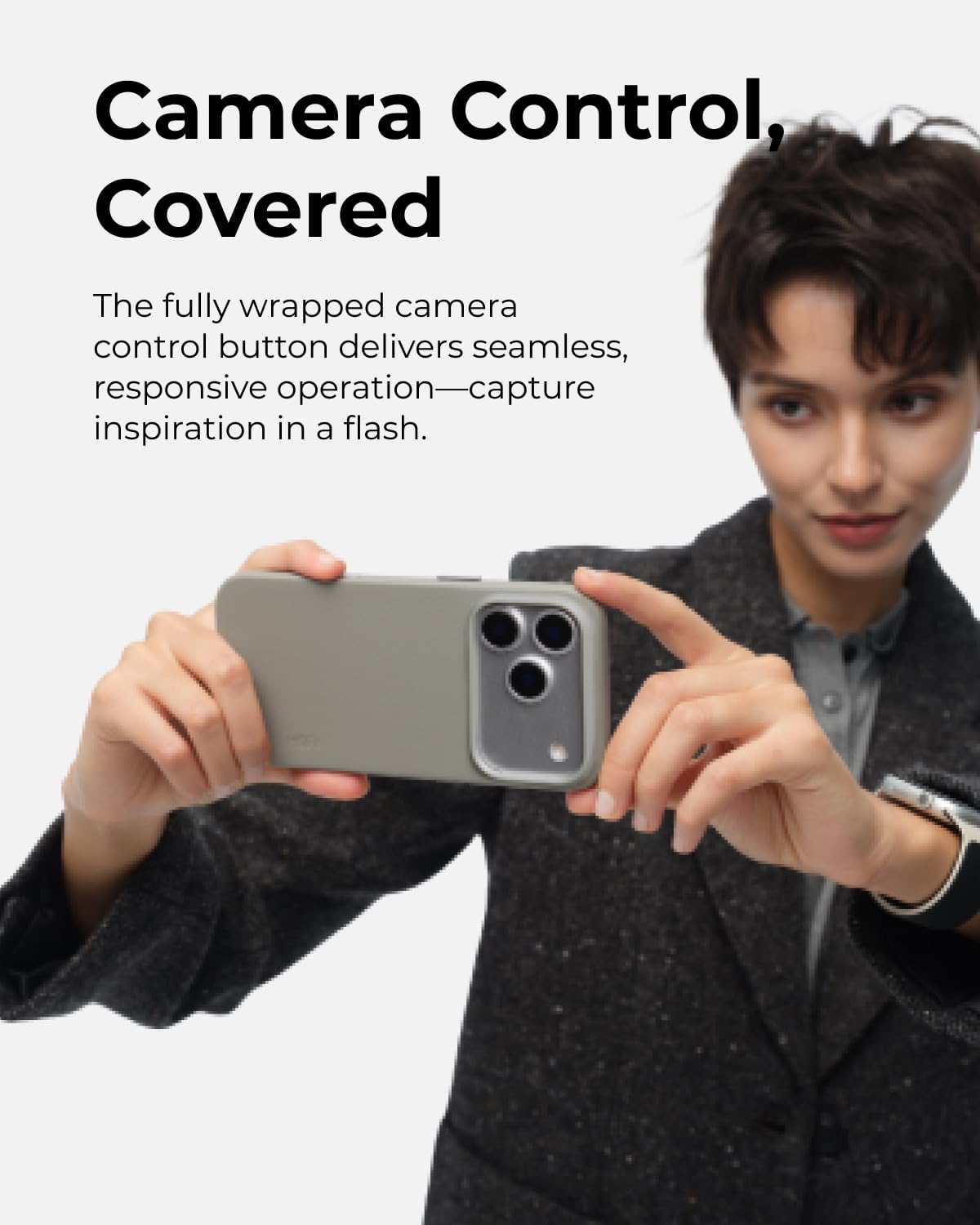 Thumbnail 2 de MOFT for iPhone Air Case – MOVAS Snap Case, MagSafe Compatible, Soft-Touch Vegan Leather, Taupe