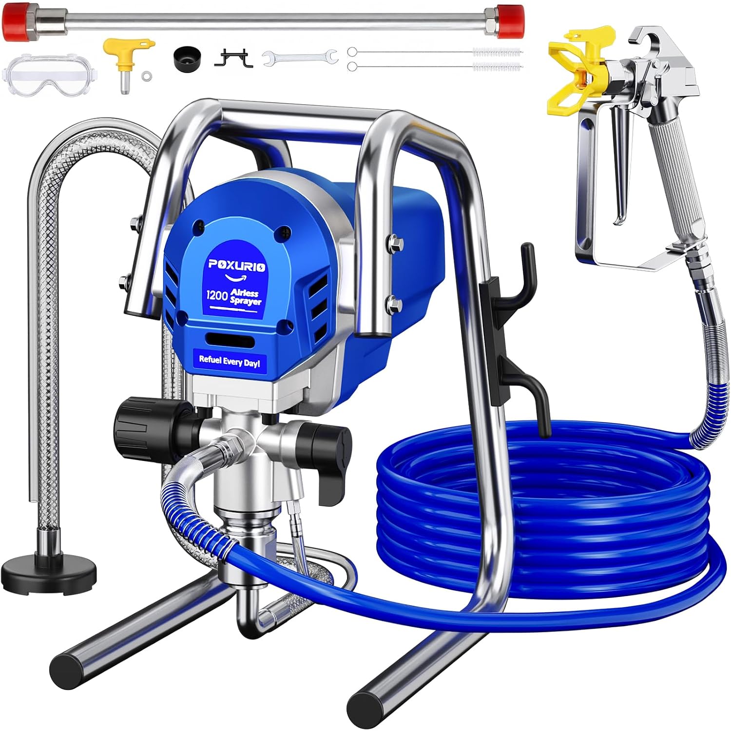 Detalle de POXURIO Ps-1g Airless Paint Sprayer, 1200W, Adjustable Pressure up to 3300 PSI