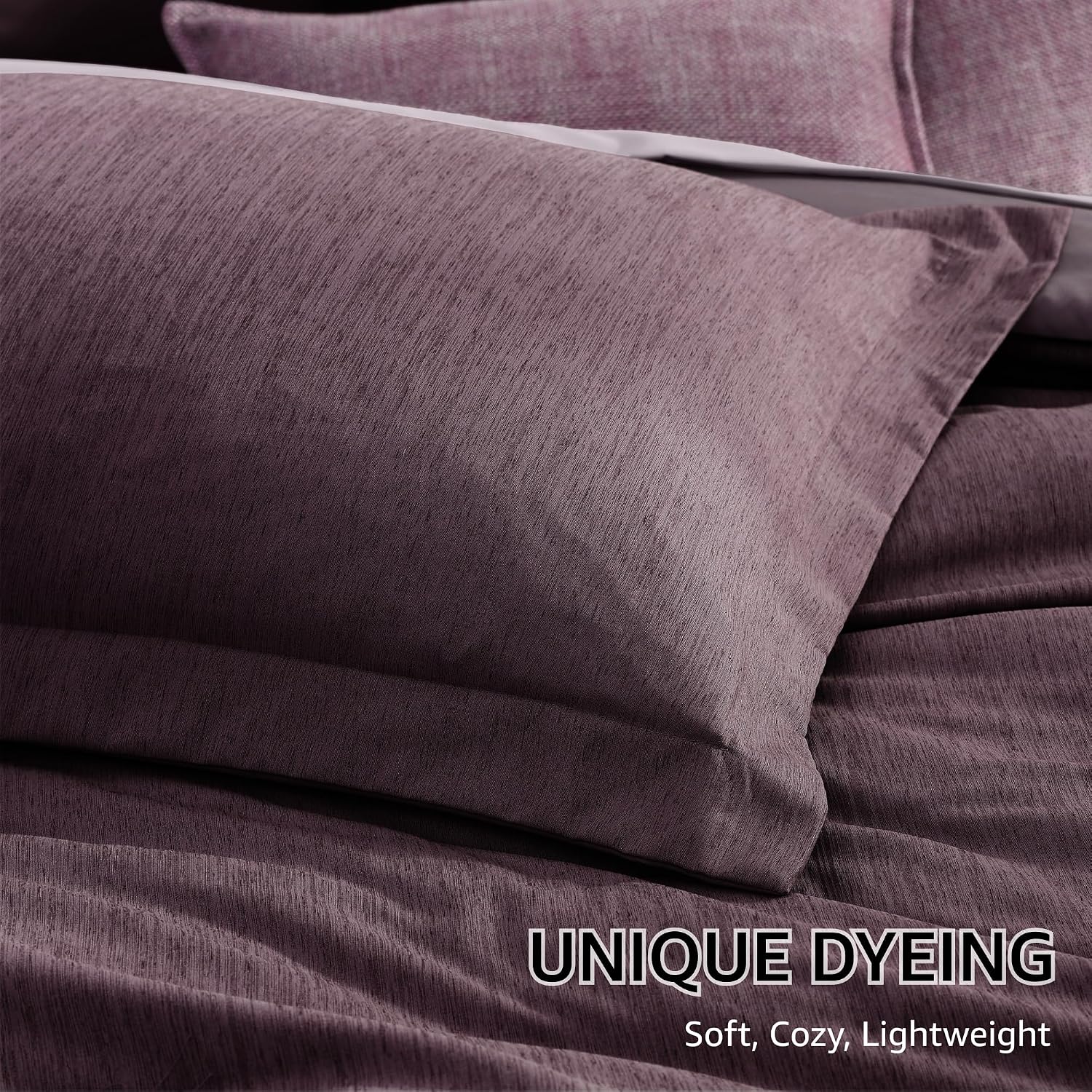 Thumbnail 5 de Monbix Super King Plus Comforter Set, 7-Piece Italian Plum Bedding