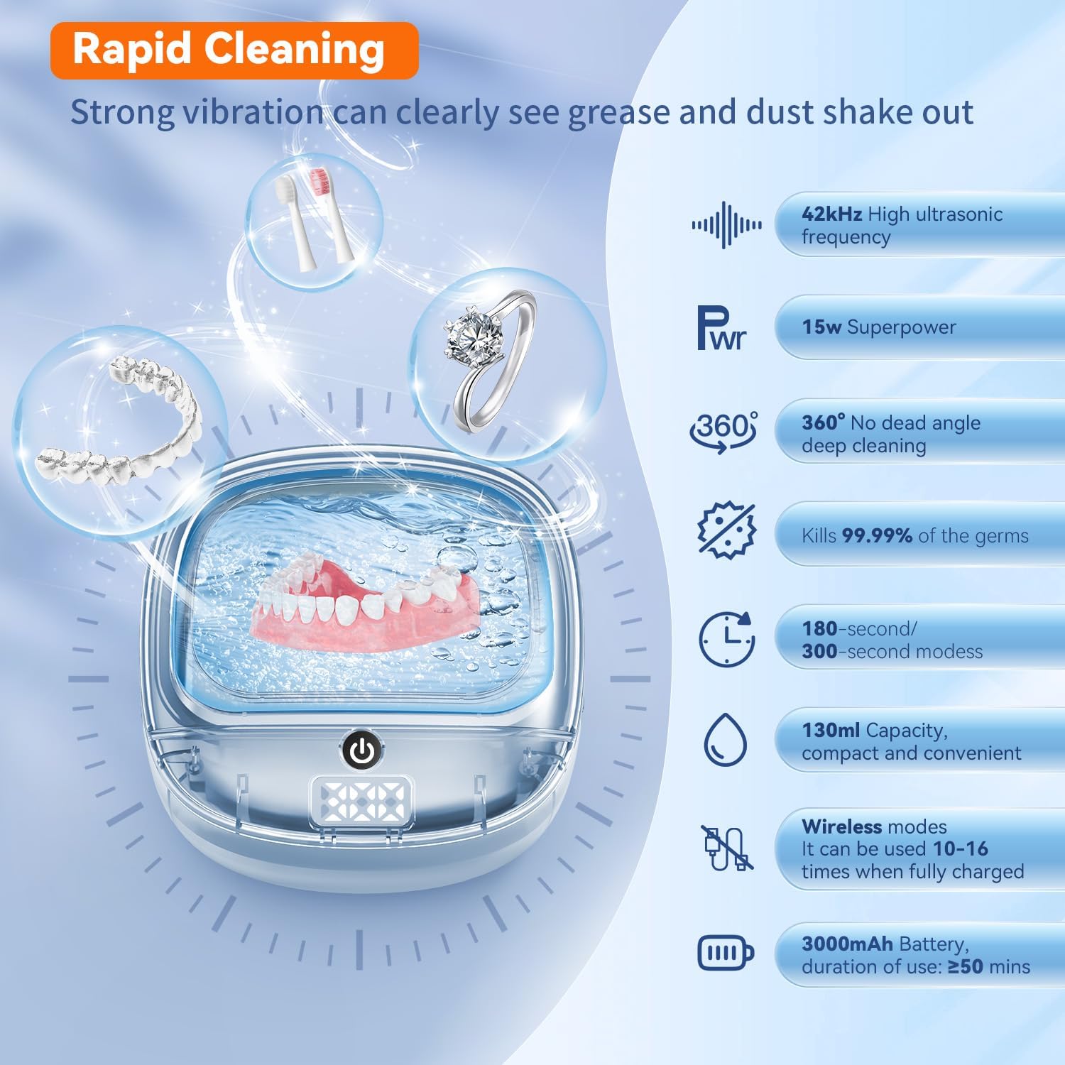 Detalle de Ultrasonic Retainer Cleaner 130 mL