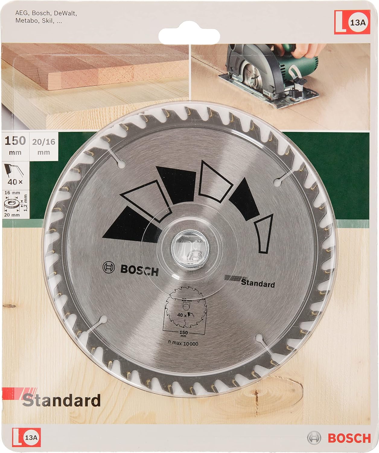 Detalle 2 de Bosch 2609256807 circular saw blade, 150 mm, 40-tooth ATB for wood