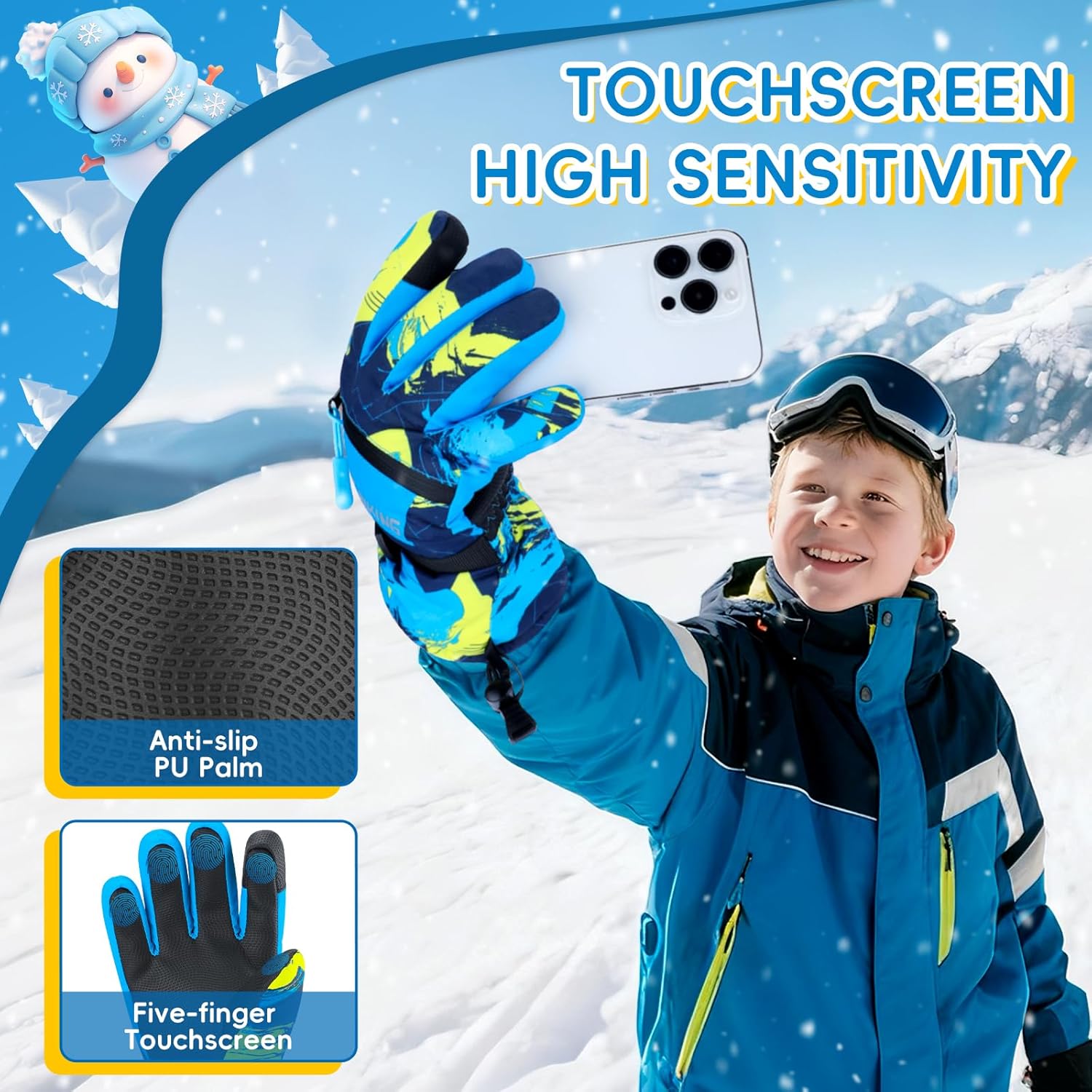 Thumbnail 5 de West Biking Skihandschuhe Kinder 3M Thinsulate, wasserdicht