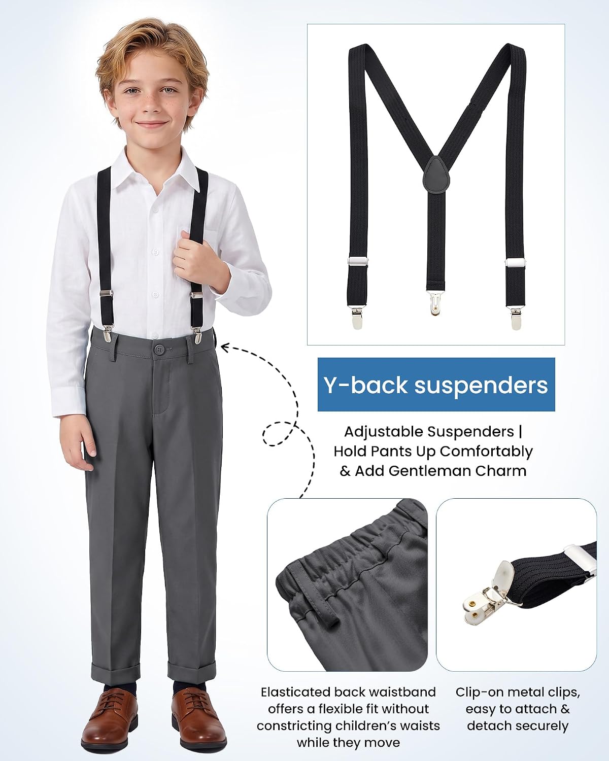 Detalle de MAGE MALE Boys' Formal Suit Set in Polyester Blend