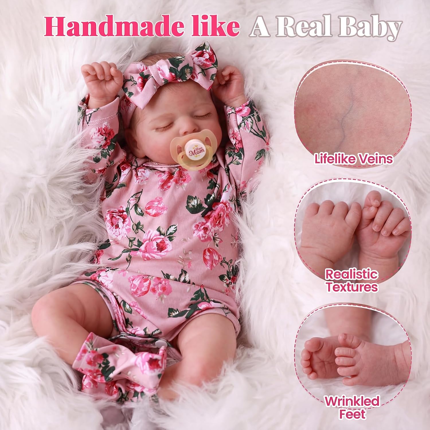 Thumbnail 2 de BABESIDE Lifelike Reborn Baby Doll 20 inches