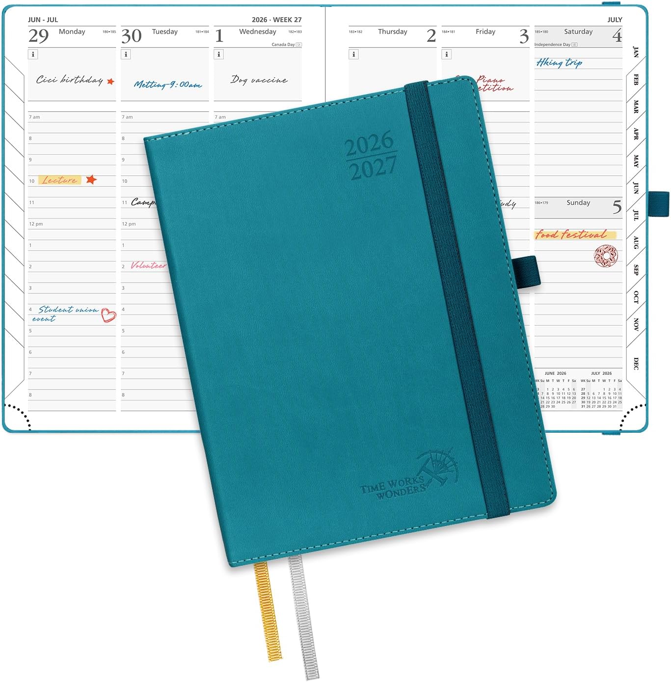 Detalle de POPRUN Planner 2026-2027, Academic Appointment Book, 6.5" x 8.5", 100 GSM Paper