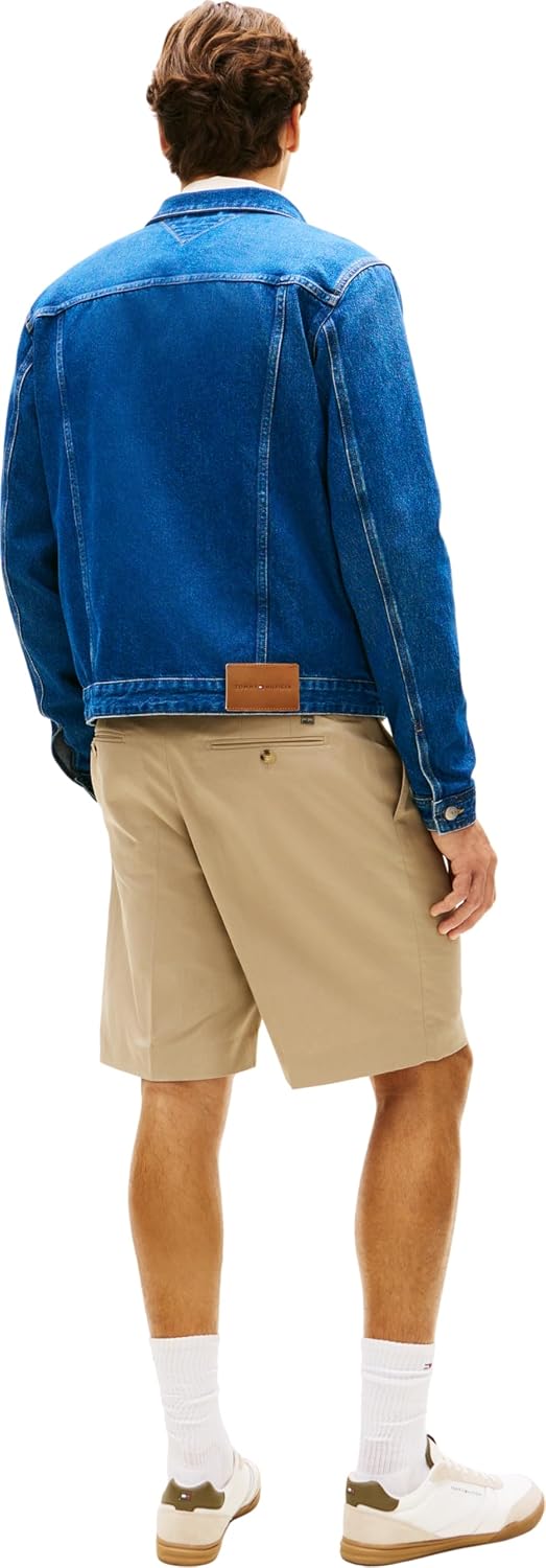 Detalle de Tommy Hilfiger Men's Regular Trucker Jacket Ike Blue – a versatile, regenerative denim staple