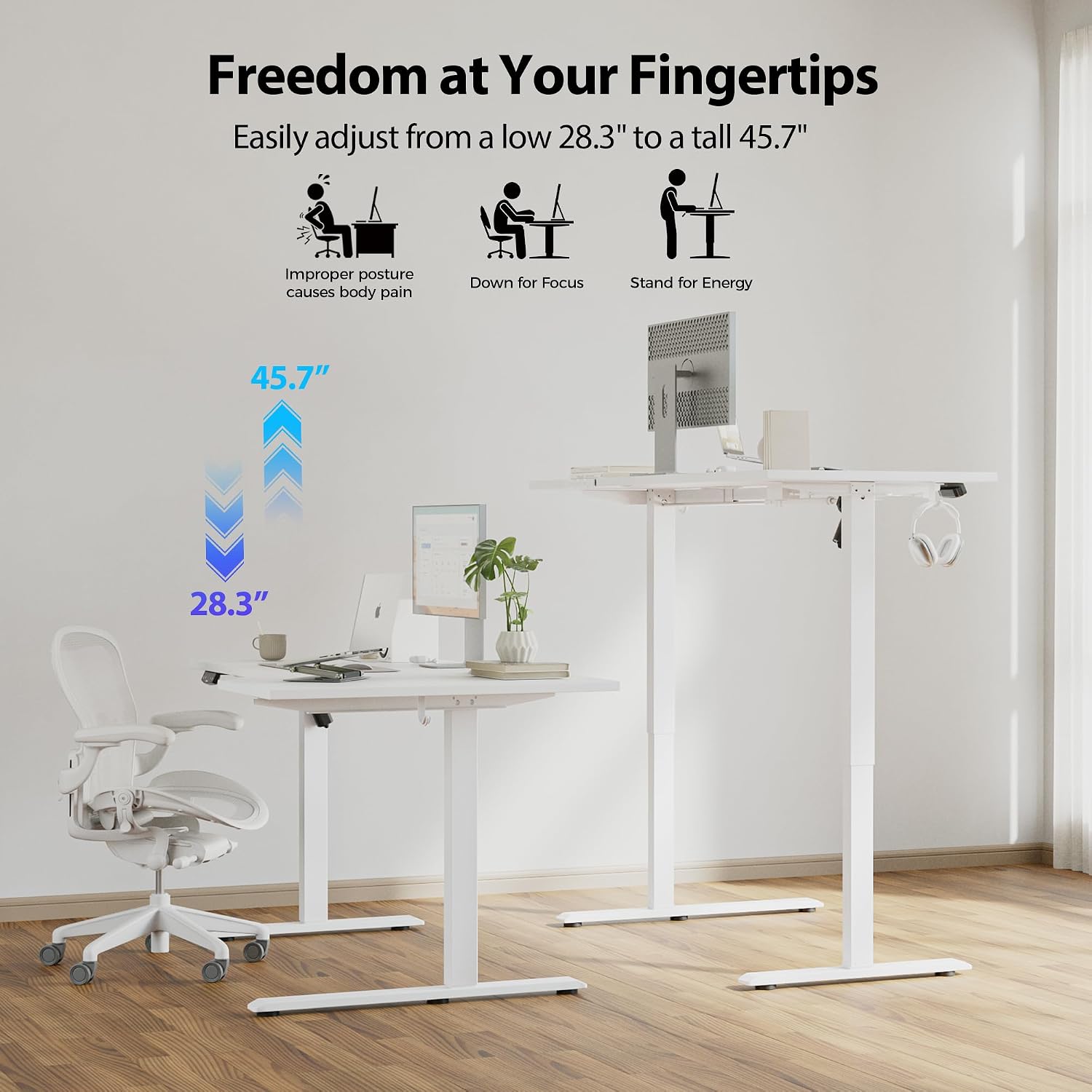Thumbnail 5 de Agilestic Electric Standing Desk 55" L-Shaped
