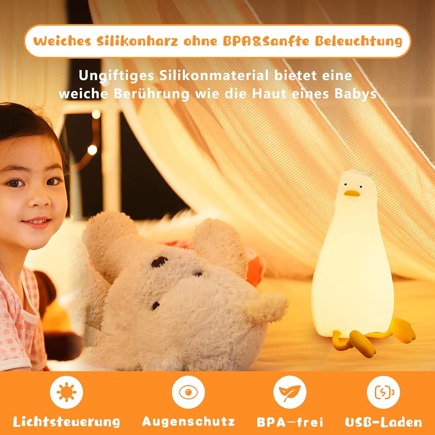Thumbnail 4 de LED Ente Nachtlicht Kinder 1200 mAh