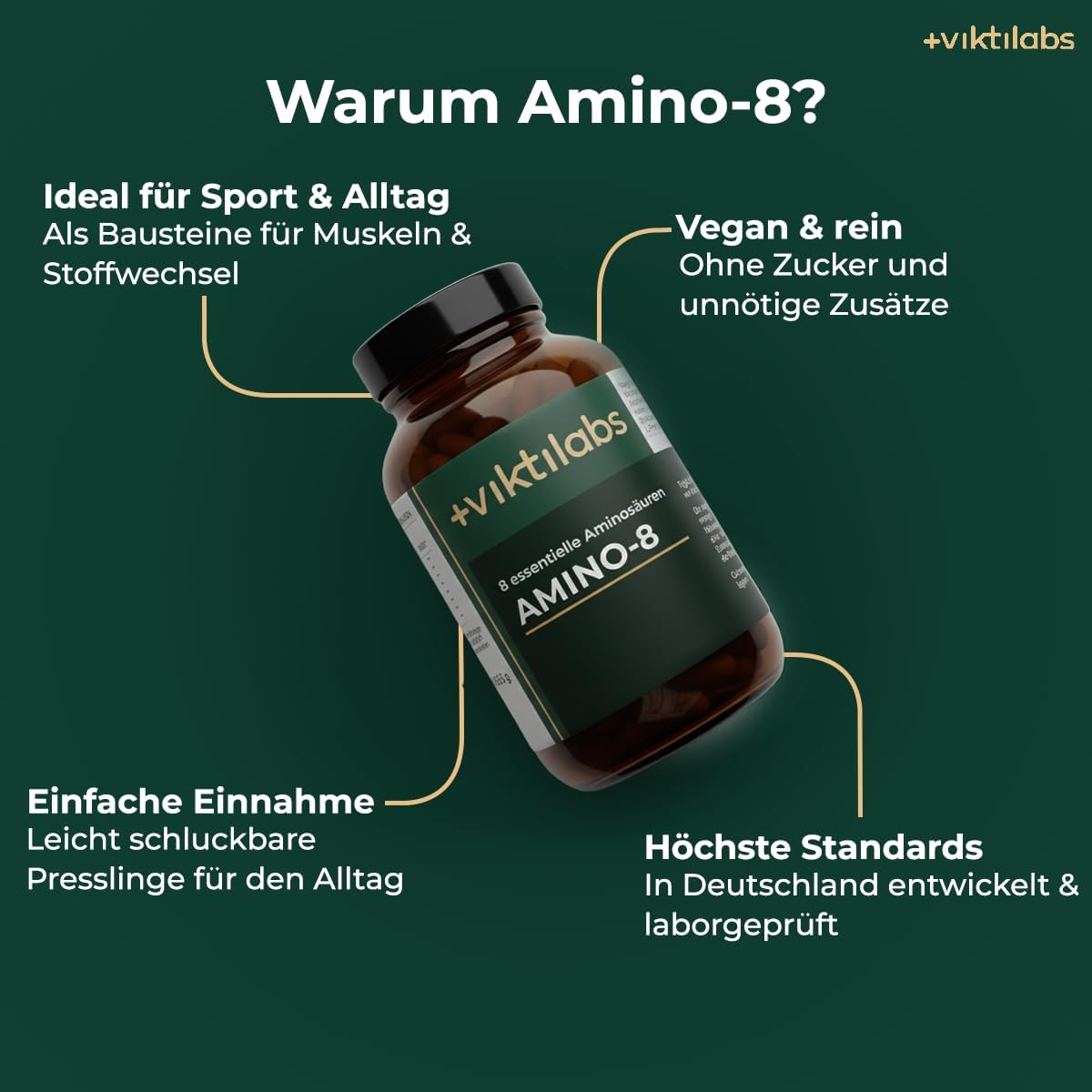 Thumbnail 5 de VIKTILABS AMINO 8 Aminosäuren Komplex 998 mg 💊
