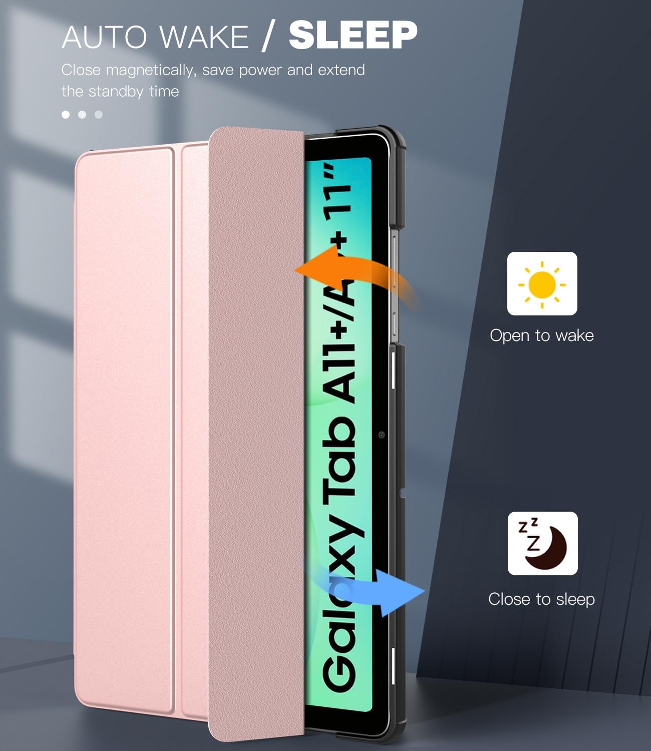 Thumbnail 4 de TiMOVO Hülle für Samsung Galaxy Tab A11+ / A9+ 11 Zoll (2025/2023) mit Ständer, Auto Aufwachen/Schlafen – Rosa
