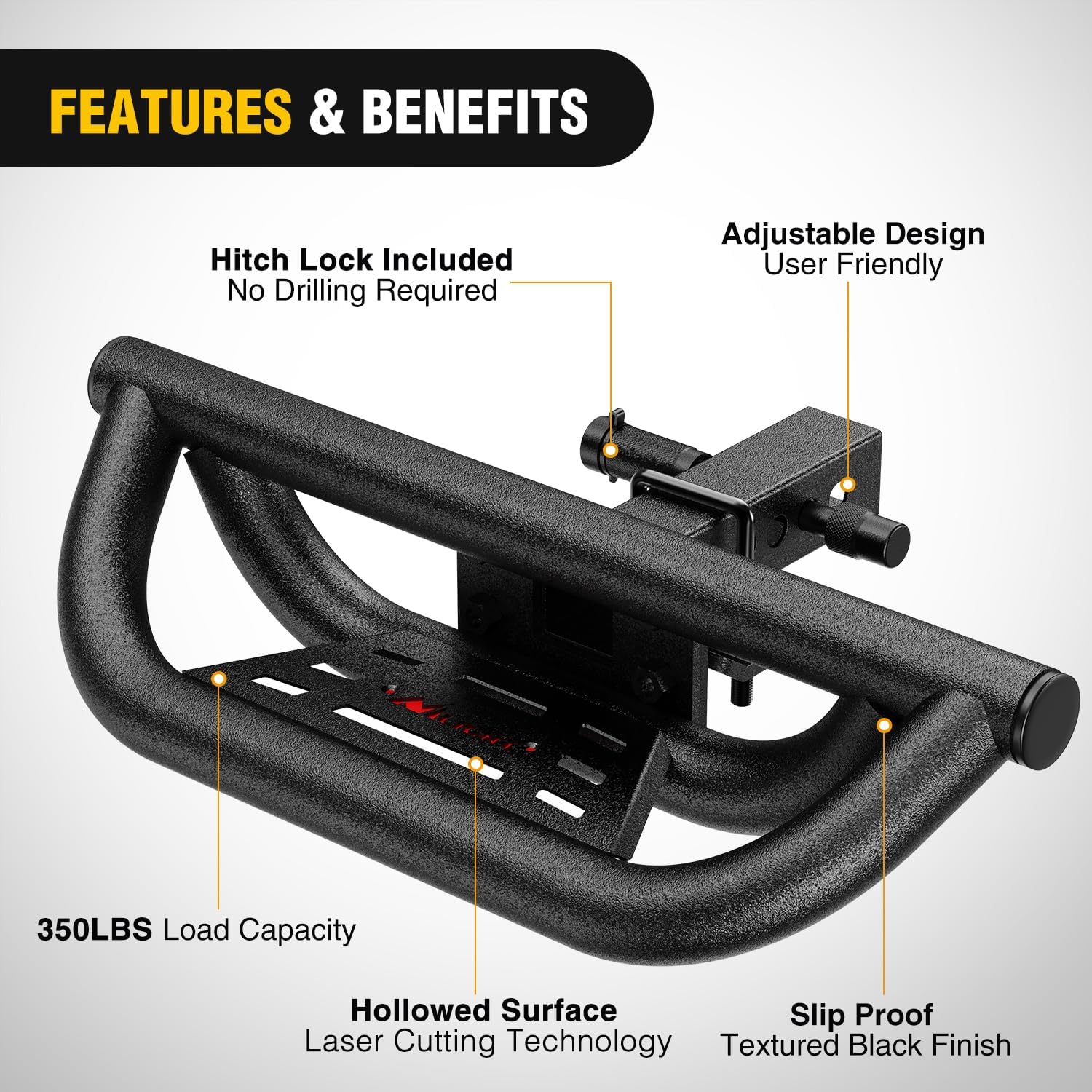 Detalle 2 de Nilight Universal Hitch Step 350 lb hitch step