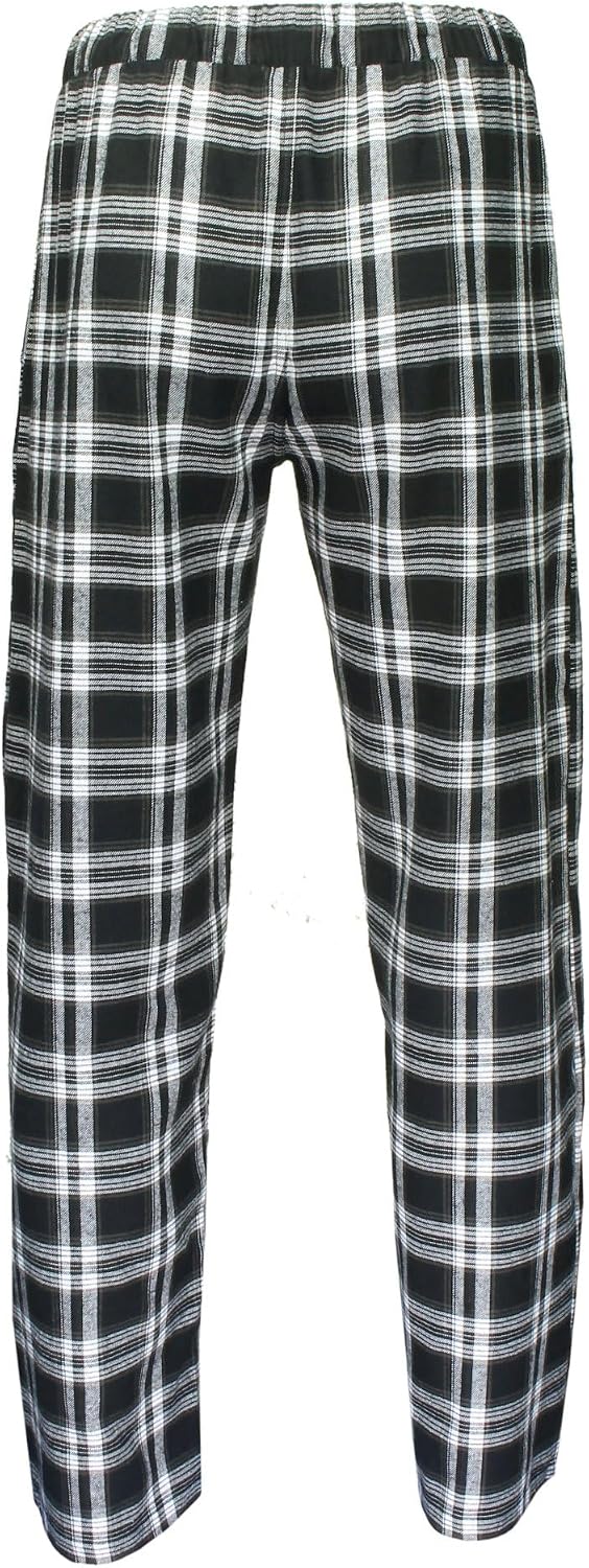 Detalle 2 de Xact Mens Soft Flannel Check Long Pyjama Bottoms / Lounge Pants – Regular Fit
