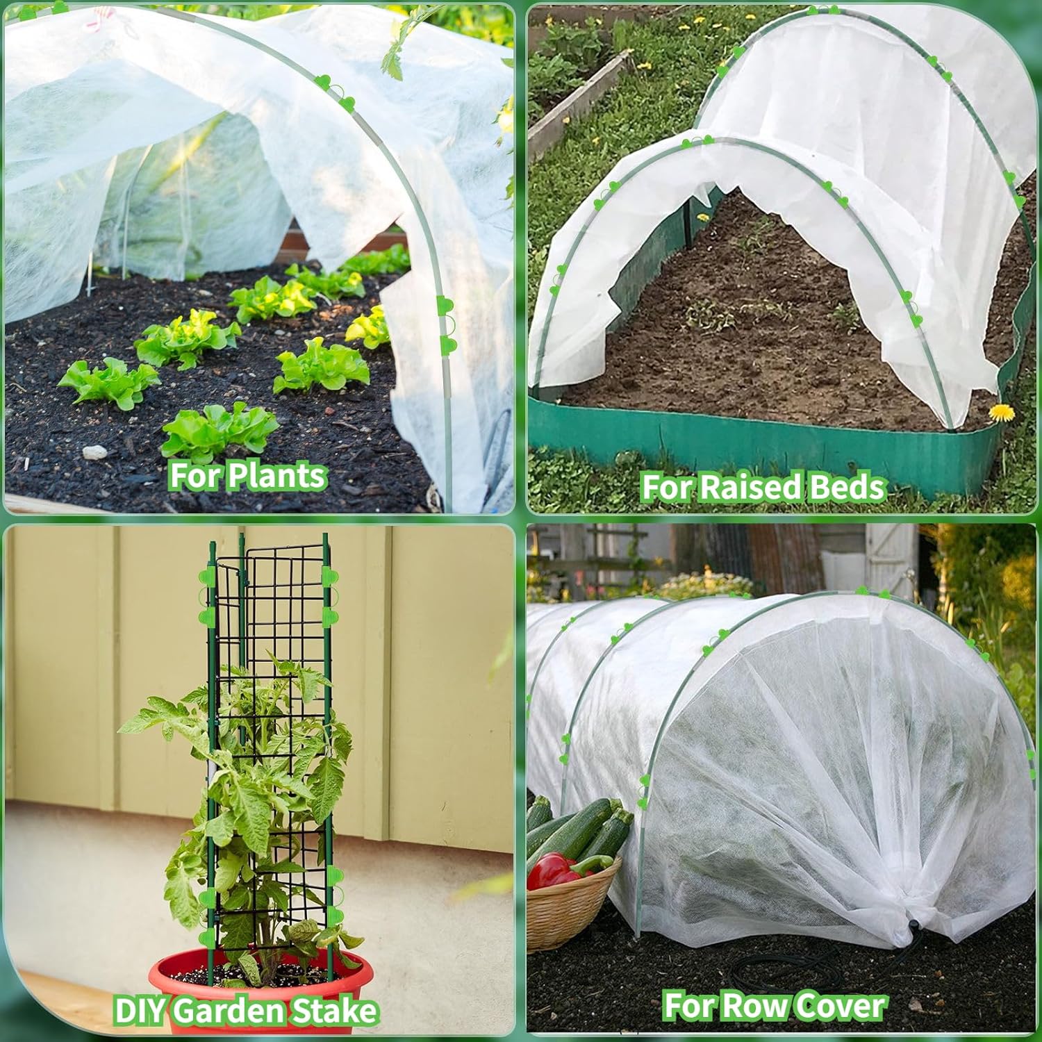 Thumbnail 5 de 36pcs Garden Hoops for Raised Beds: Flexible Fiberglass Tunnel Kit with Clips