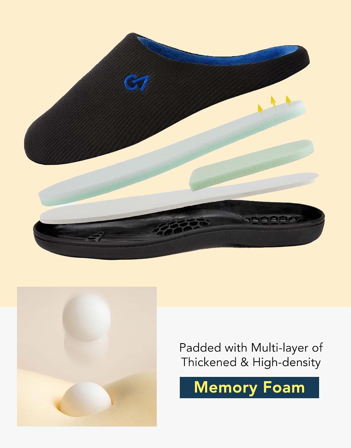 Detalle de VeraCosy Herren Hausschuhe Memory Schaum