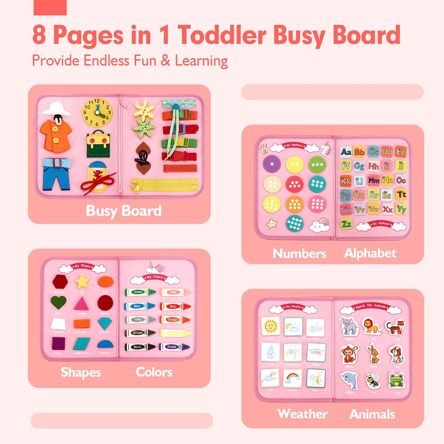 Detalle 2 de hahaland Busy Board for Toddlers 3