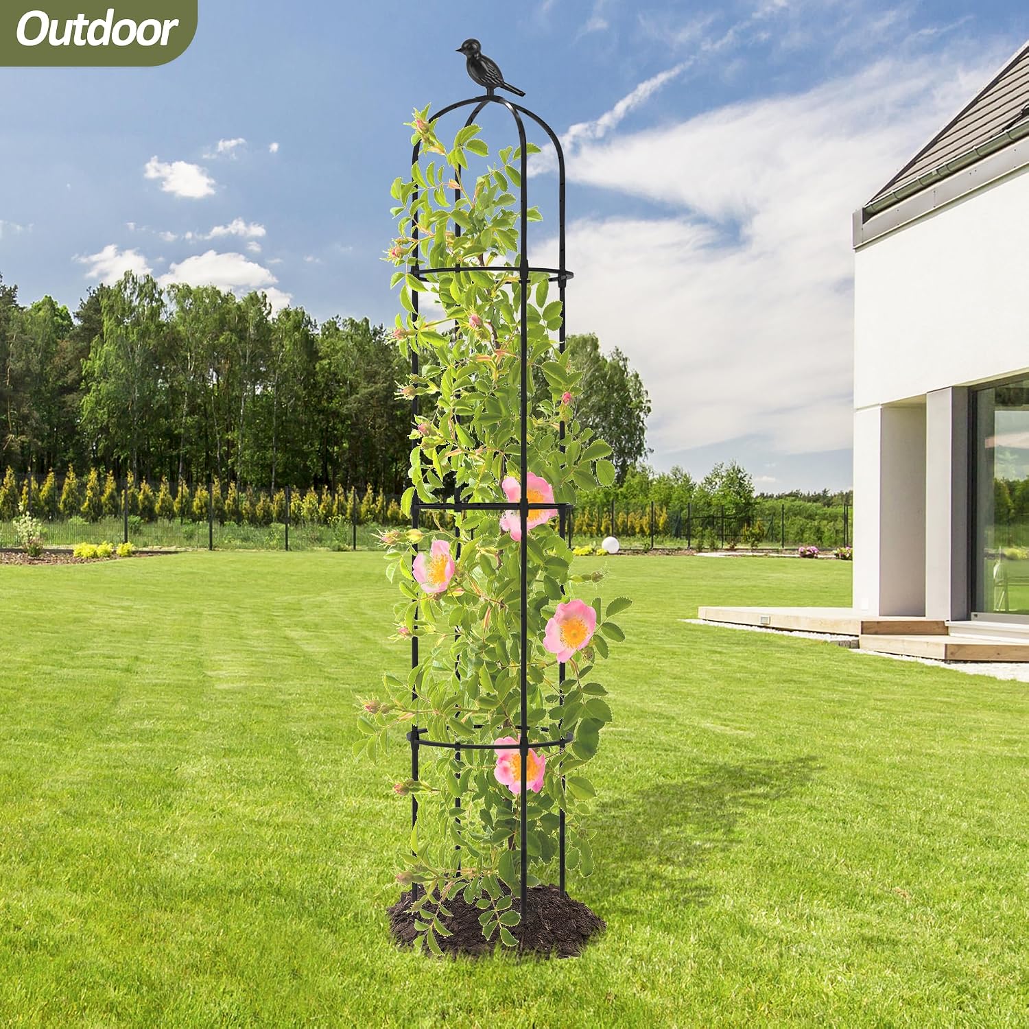 Thumbnail 6 de Trellume TL-HJ-010 Garden Obelisk Trellis, Adjustable Steel Support, 69 in.