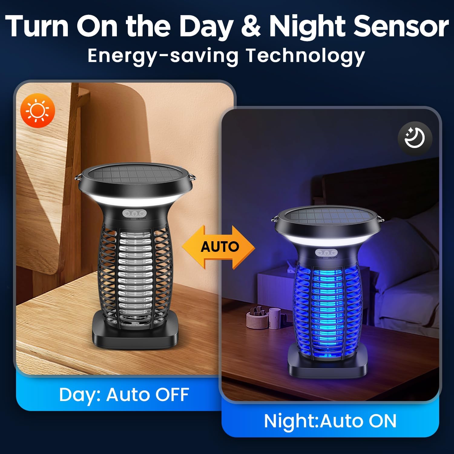Thumbnail 2 de Solar Bug Zapper Outdoor Waterproof, Portable & Rechargeable: 3-in-1 Mosquito Killer Lamp