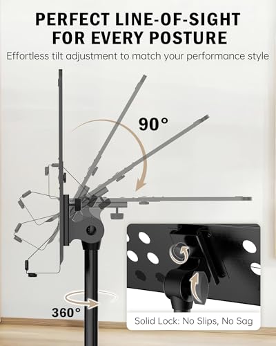 Thumbnail 7 de Vekkia Professional Sheet Music Stand with Carrying Bag (80-142 cm)