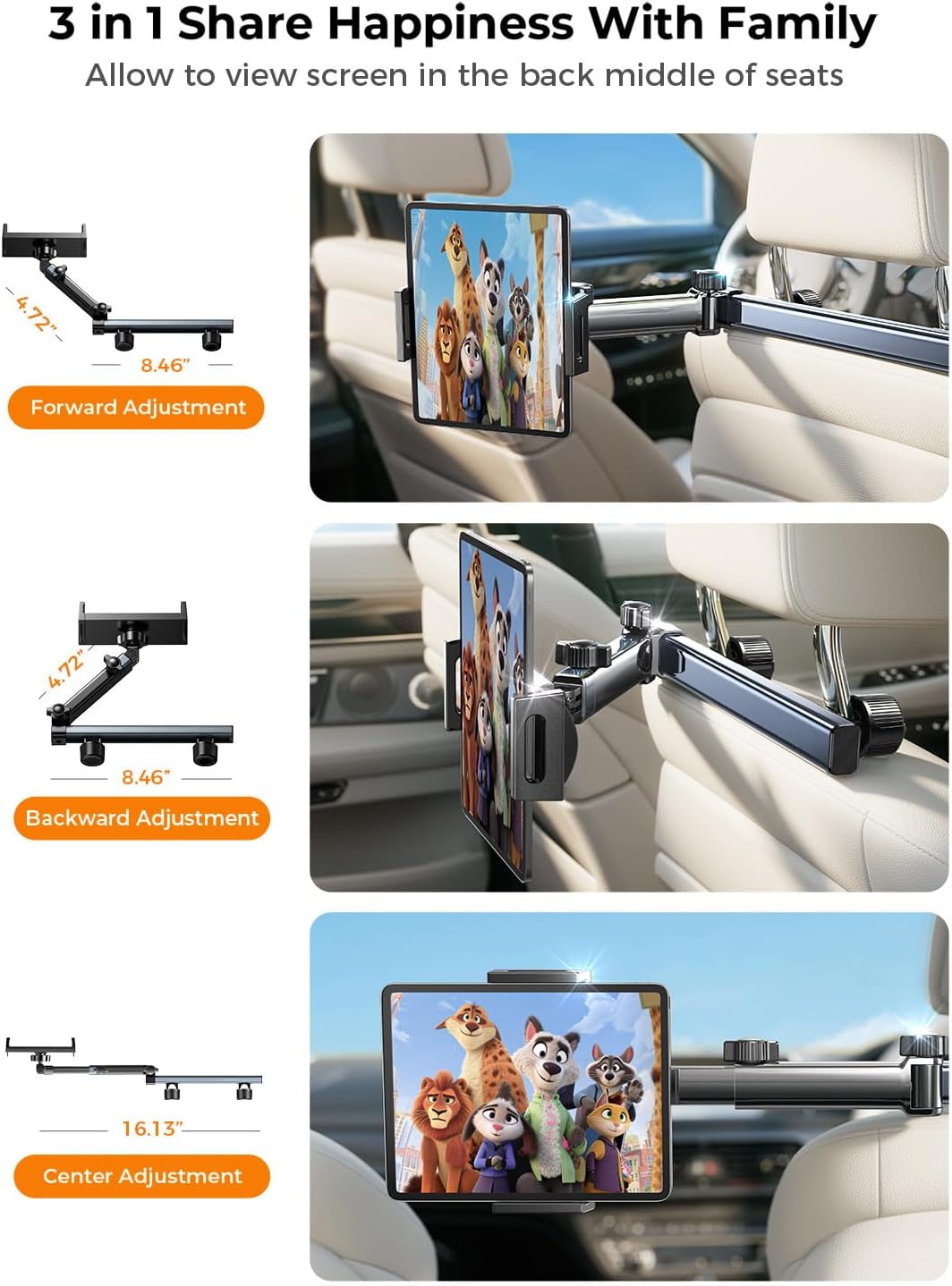 Thumbnail 3 de LISEN 3-in-1 Car Tablet Holder