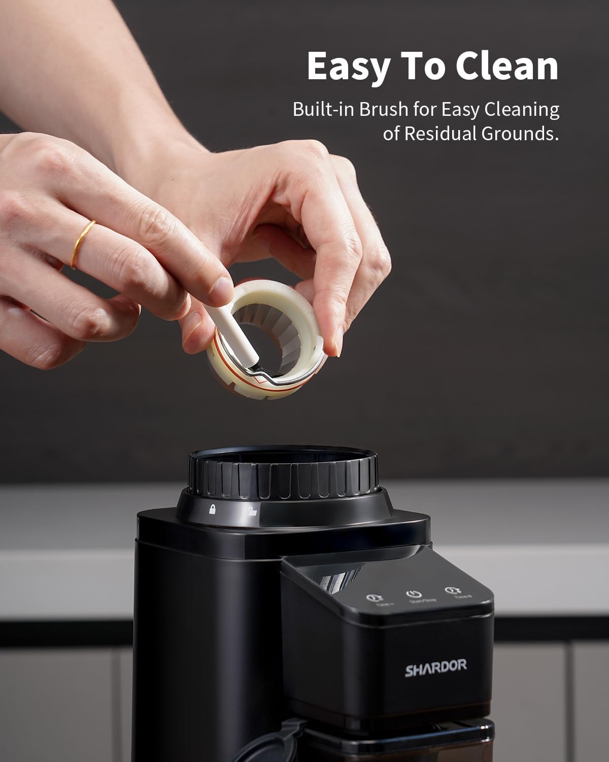 Thumbnail 5 de SHARDOR Professional Conical Burr Coffee Grinder with 48 Grind Settings, Precision Timer, Anti-Static Technology (Black)