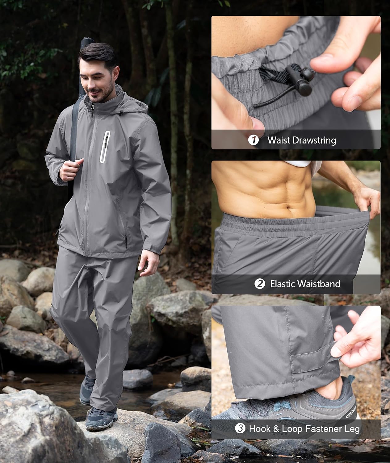 Detalle 1 de SWISSWELL Men's Golf Rain Suit, S-5XL