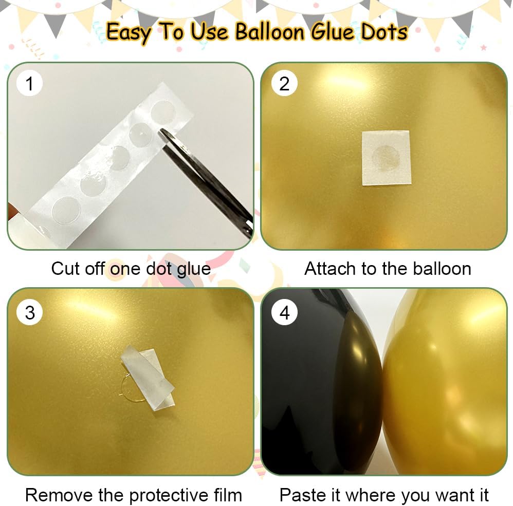 Detalle de Jstzdq 135 Pcs Black & Gold Balloon Arch Kit – Party Decor Set