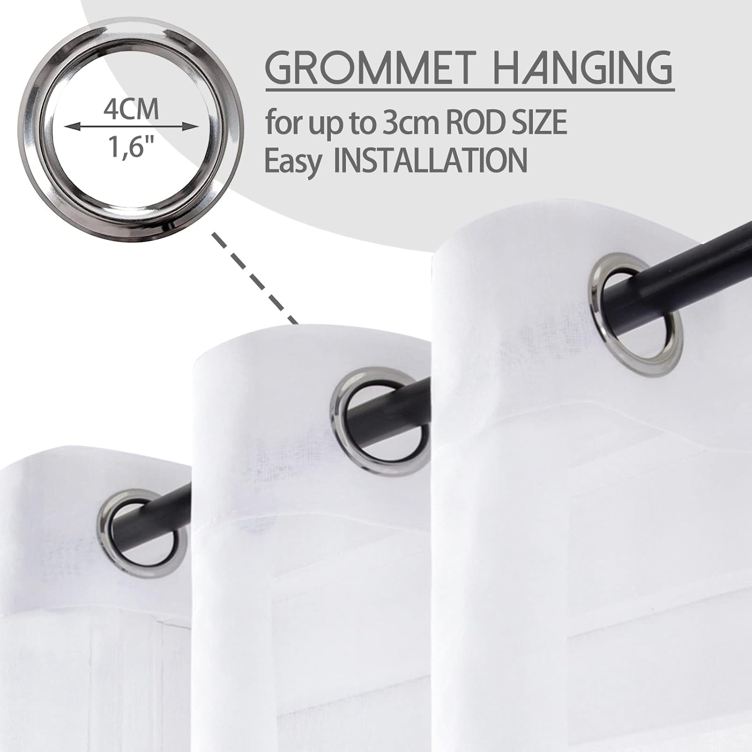 Thumbnail 1 de MRTREES Cortina Visillo Moderno para Ventana, 2 Piezas🧵