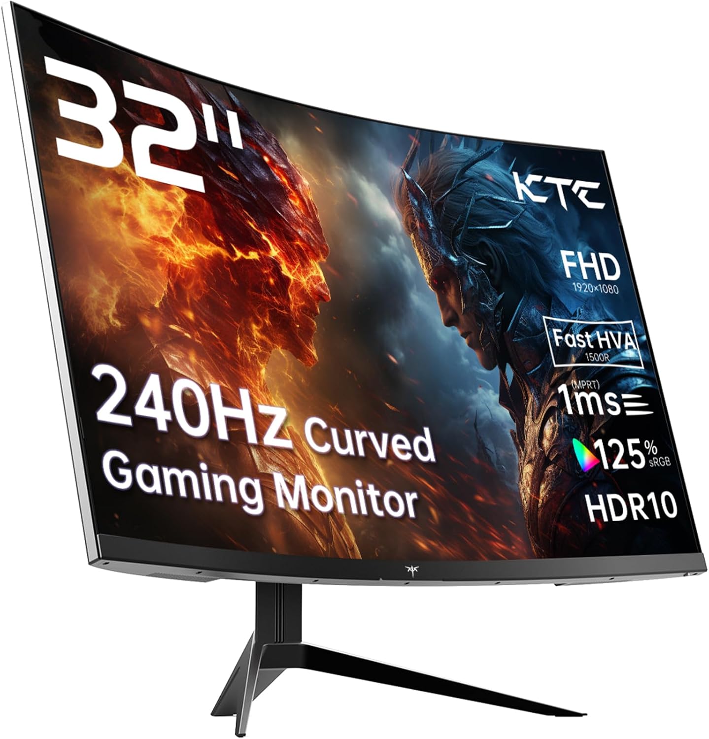 Detalle de KTC 32 Inch Curved Gaming Monitor: 1080p, 240Hz, 1500R VA with HDR10
