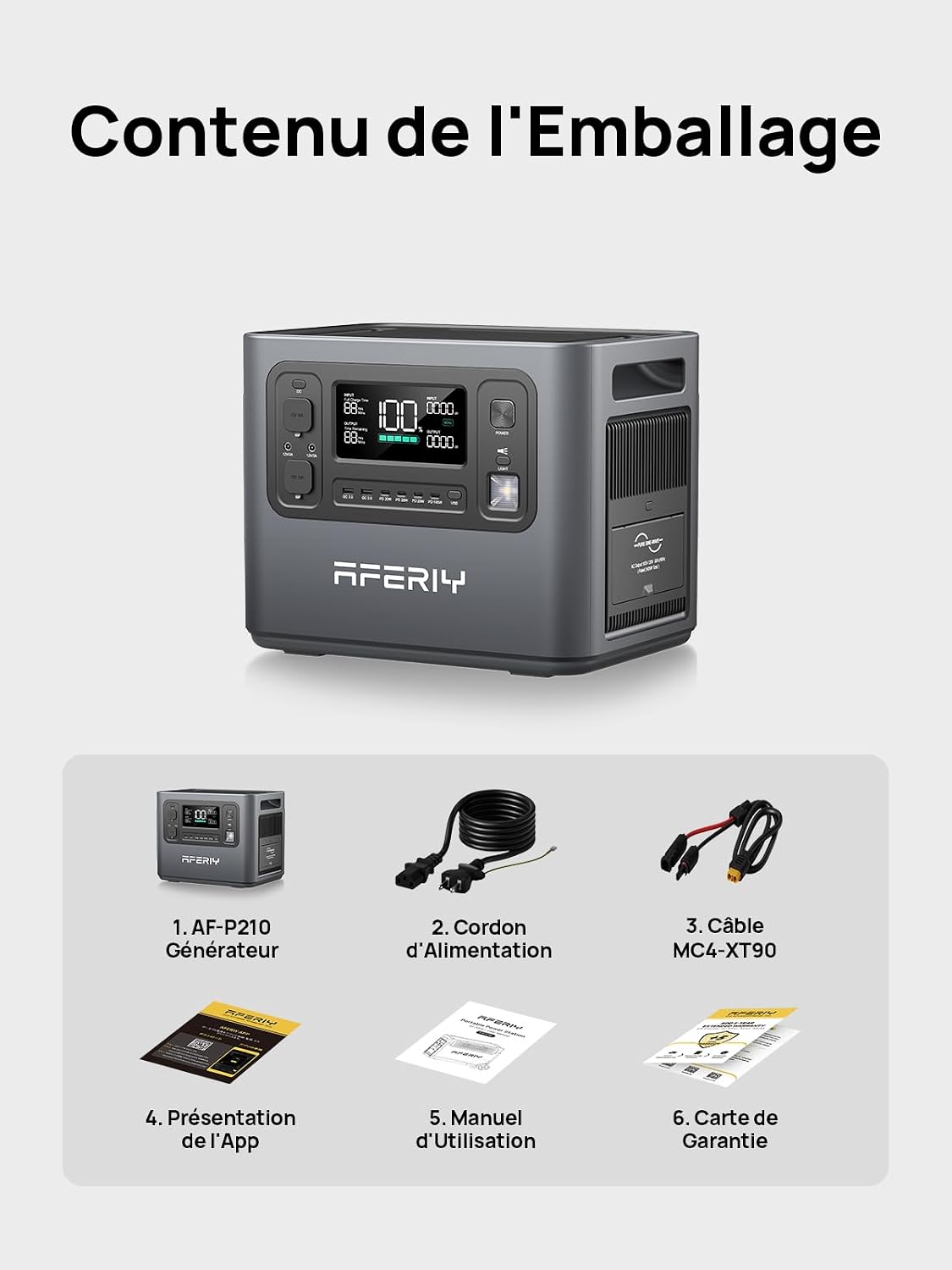 Thumbnail 6 de AFERIY Generateur Electrique Portable 2400W avec Batterie LiFePO4 2048Wh – Puissant, silencieux et connecté
