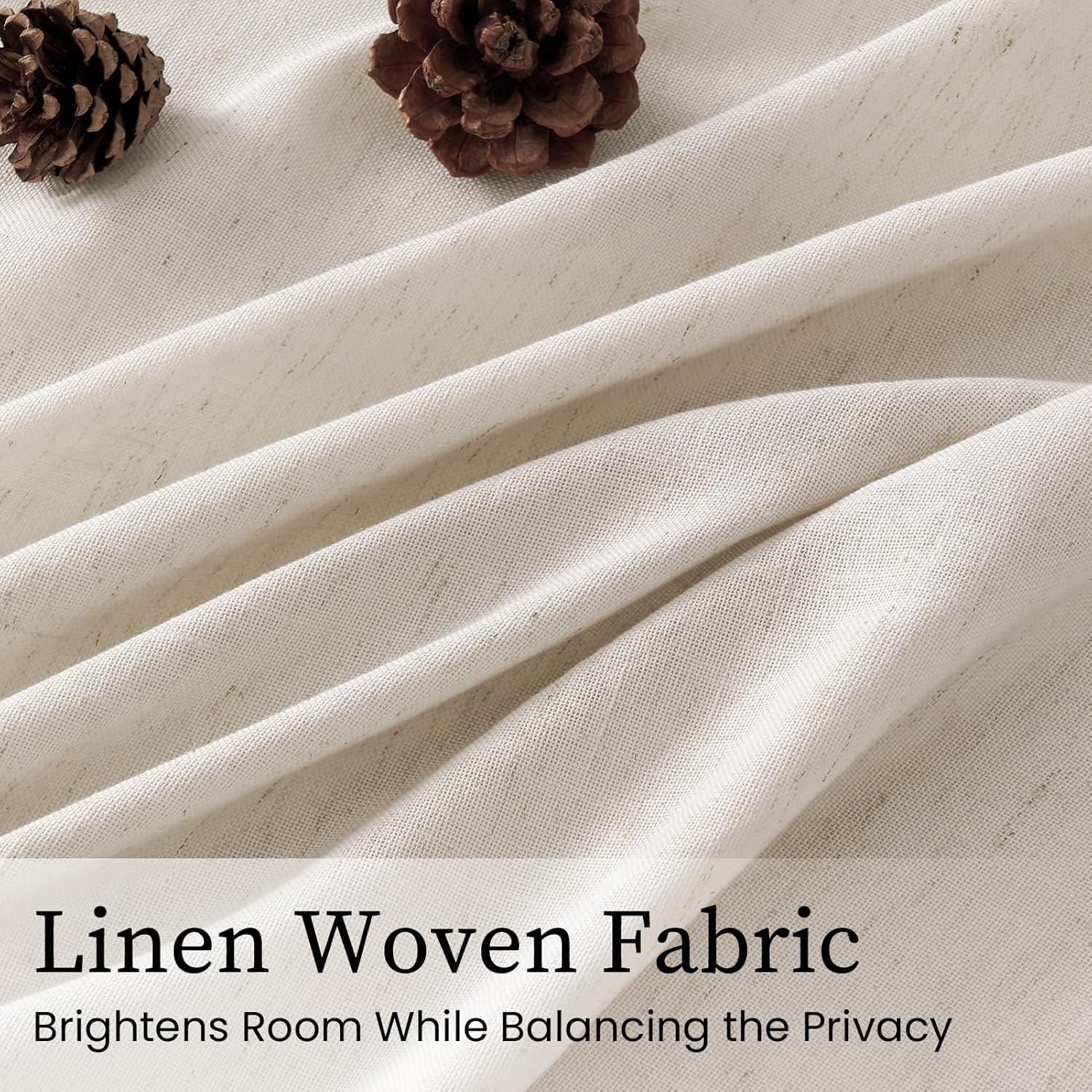 Detalle 2 de Drapenova Sheer Curtain Linen-Blend Drapes, 84-Inch, Bronze Grommets
