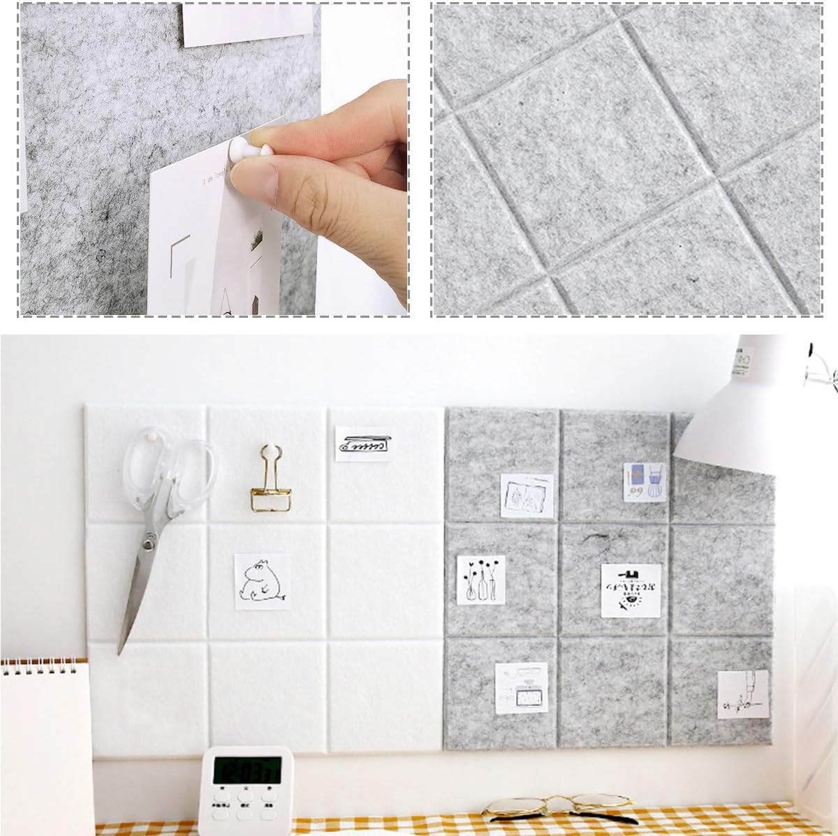 Thumbnail 4 de Uoisaiko Felt Board Tiles 30×30 cm, Pack of 6