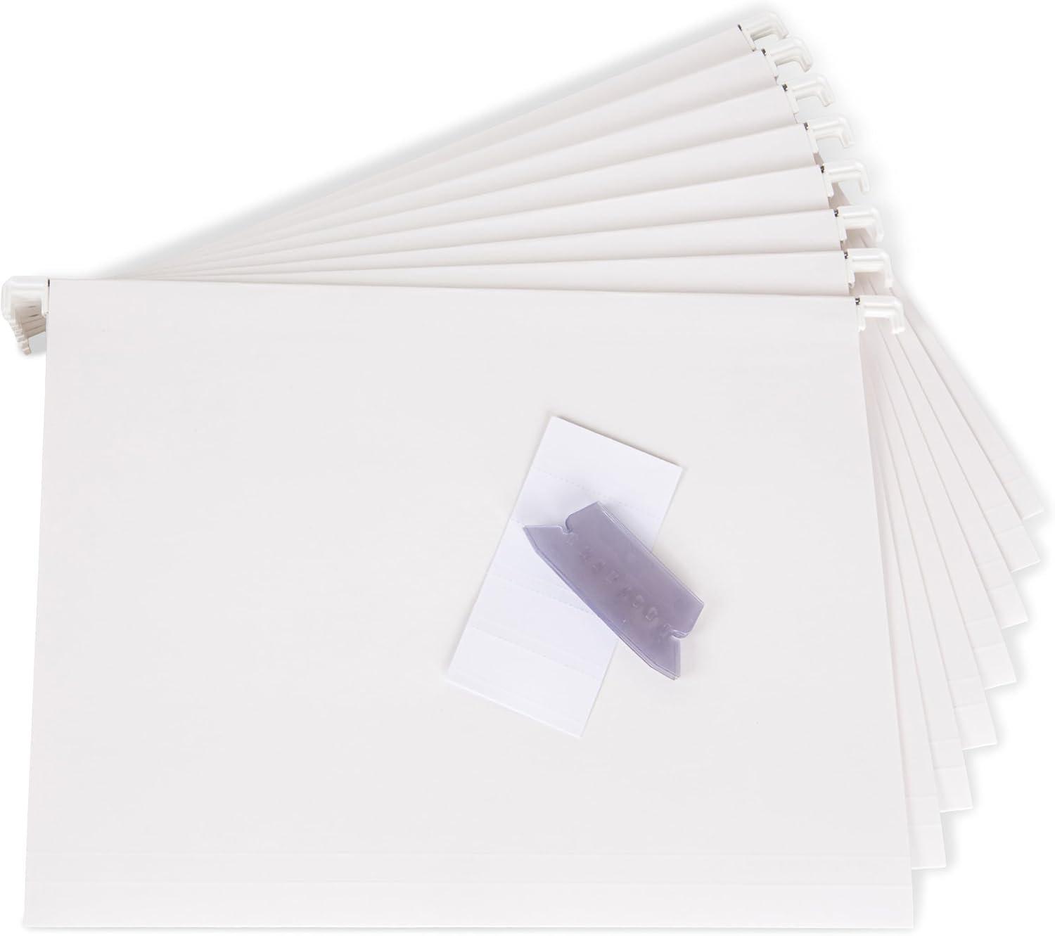Detalle de Bigso Box of Sweden – lot de 8 porte-dossiers suspendus JOHAN (carton, blanc, 35×24 cm)