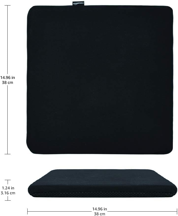 Thumbnail 5 de Amazon Basics Cuscino da seduta in memory foam, quadrato 38 x 38 x 3,16 cm, nero