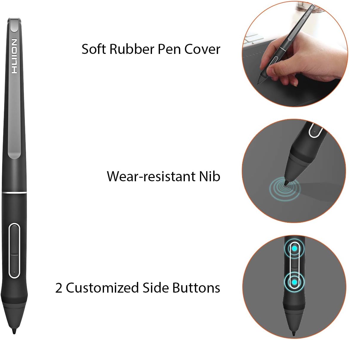 Detalle 2 de HUION PW507 Battery-Free Digital Pen, 8192 Pressure Levels and 266 PPS
