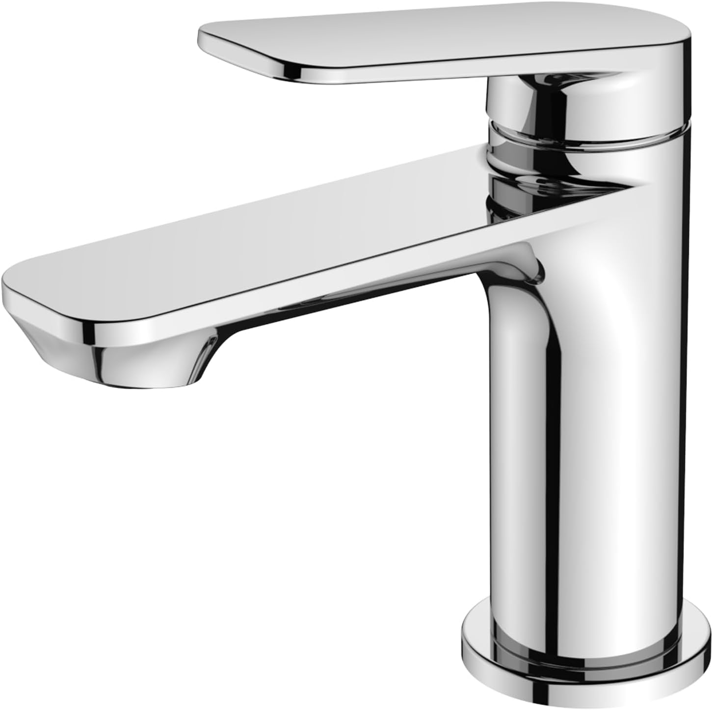 Detalle de BELZ Modern Basin Mixer Tap (Single Lever) – Chrome brass bathroom faucet with hot & cold mixer