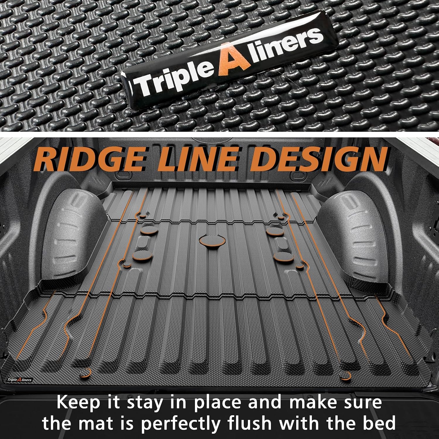 Detalle de TripleAliners Truck Bed Mat for 2017–2026 Ford Super Duty F-250/F-350/F-450 (6.75–6.8ft / 81in) - FortiGrip Heavy-Duty All-Weather Liner
