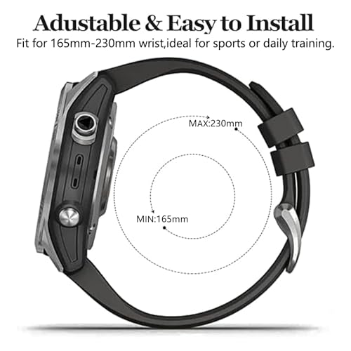 Detalle de EZMVZKU 26mm Quickfit Silikon-Armband für Garmin Fenix 8 Pro 51mm & weitere Modelle – Flexible, wasserdichtes Ersatzband