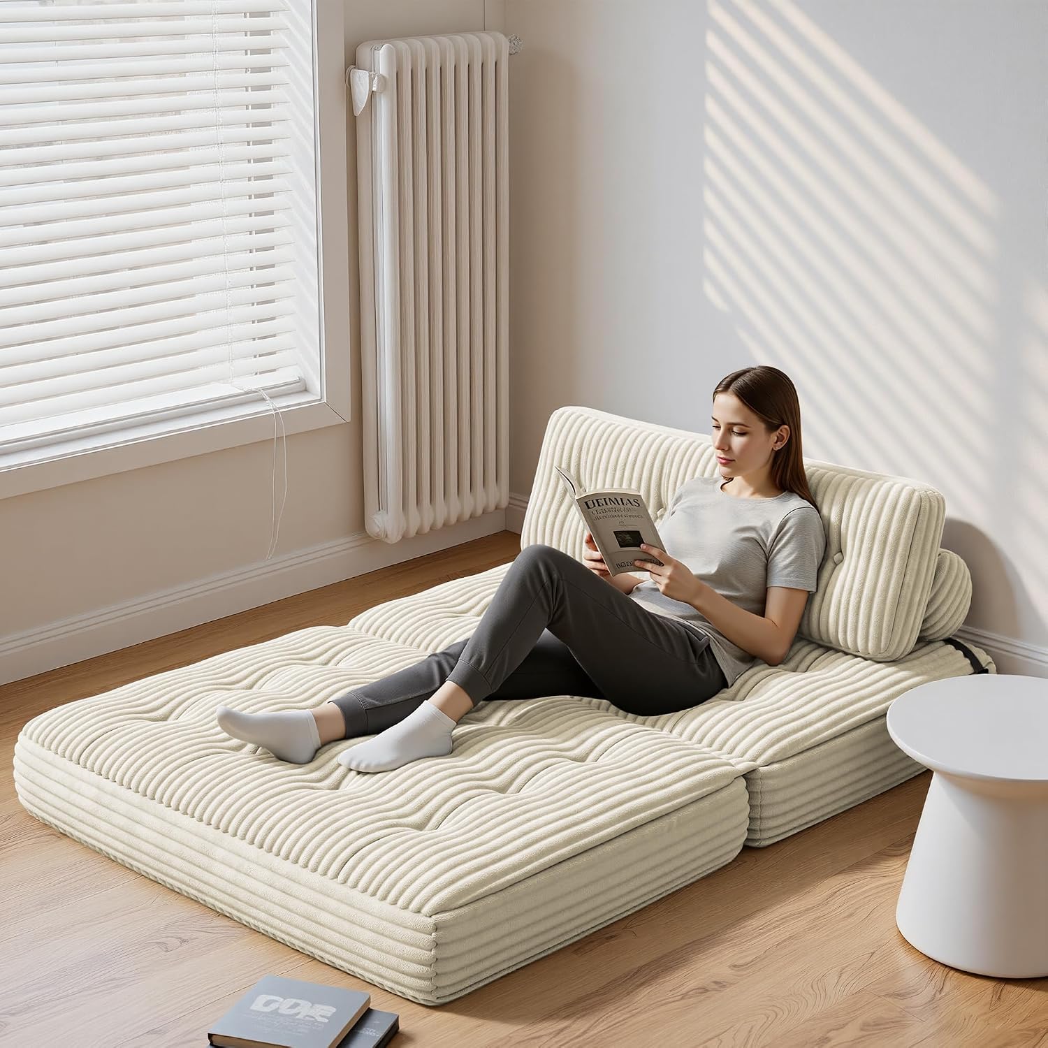 Detalle 2 de Xbro AR33 slaapbank, inklapbaar, beige, 180 x 130 x 20 cm