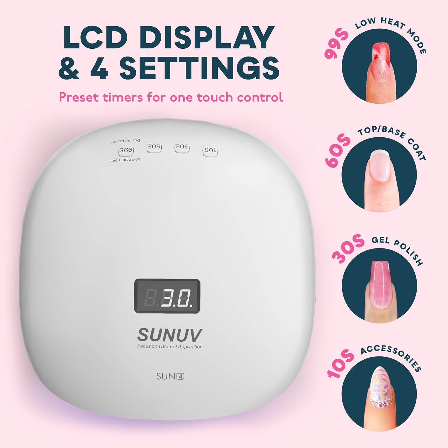 Detalle de SUNUV SUN4 UV Led Nail Lamp for Shellac