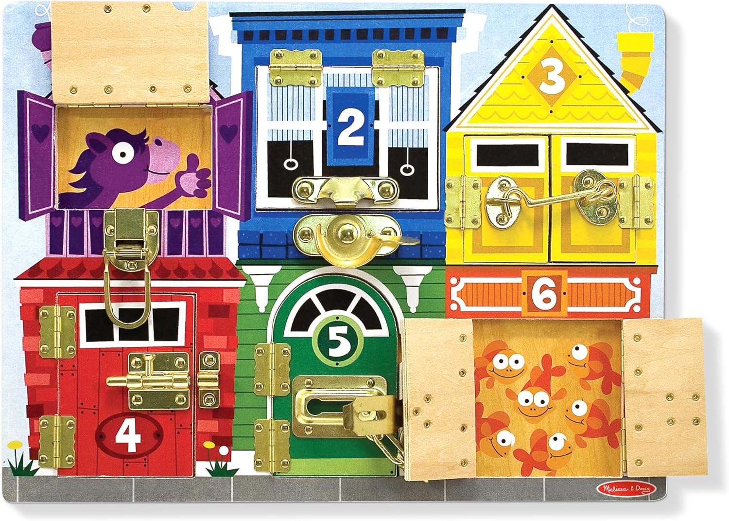 Detalle 2 de Melissa & Doug Spielbrett mit Schlössern FSC 3 Jahre