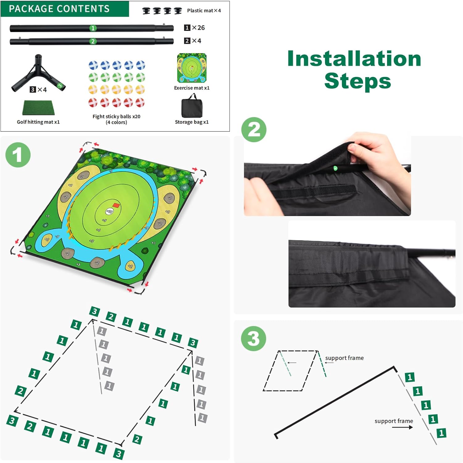 Thumbnail 6 de Portable 70x70 Indoor/Outdoor Golf Chipping Practice Mat