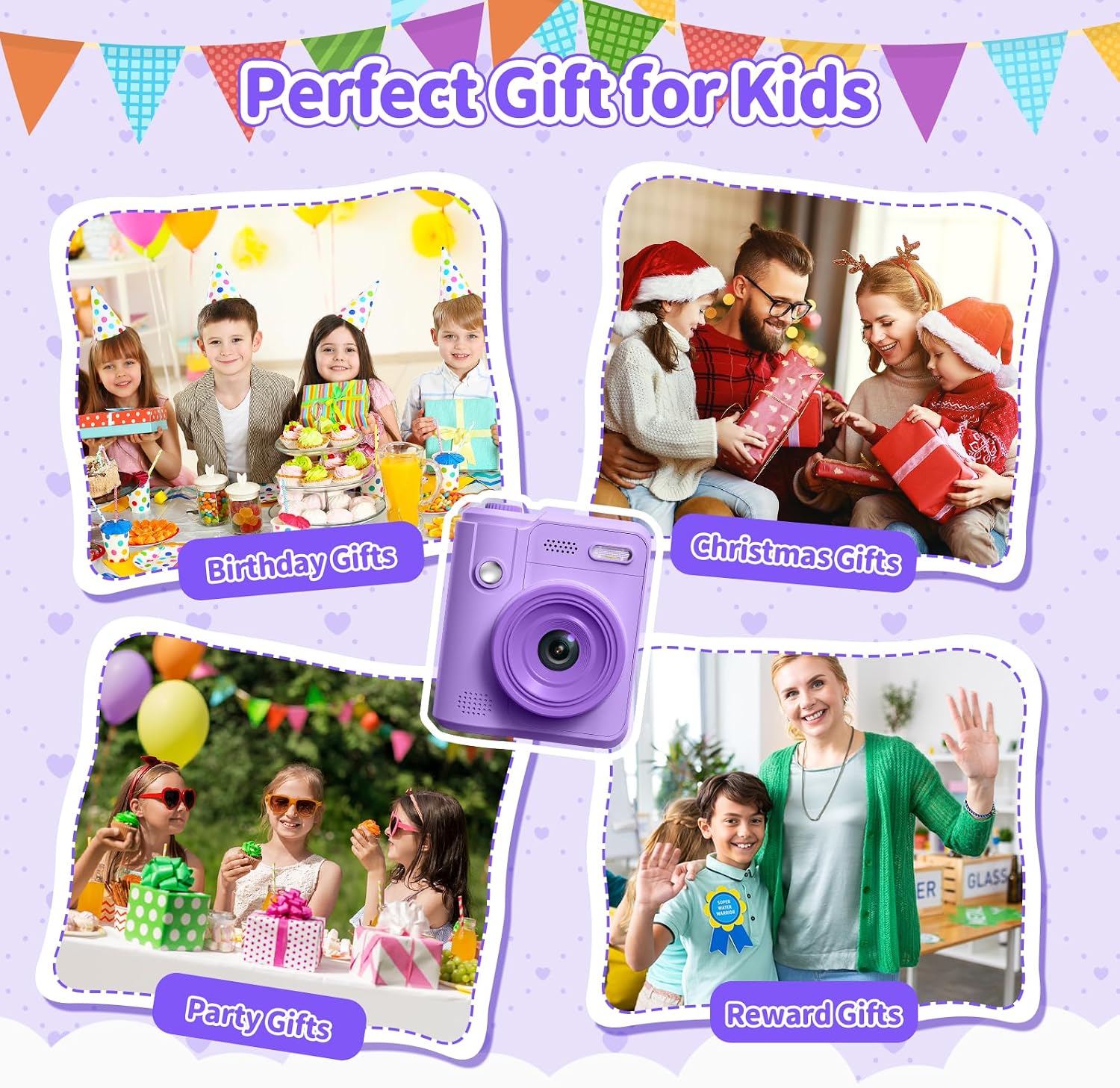 Thumbnail 6 de Gofunly Kids Camera Instant Print 1080P Purple