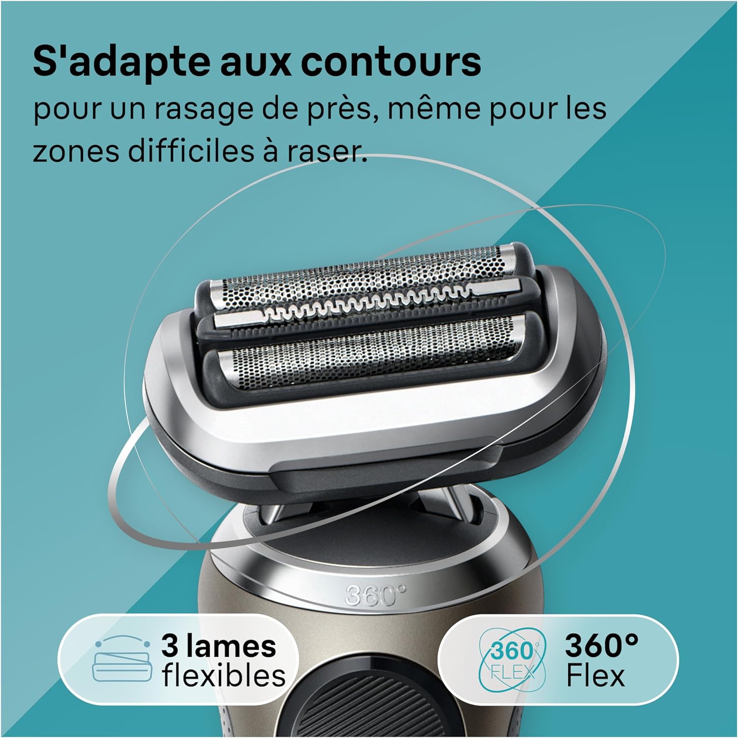 Detalle de Braun Series 7 Rasoir Électrique Homme avec station SmartCare – turbo, 360° et accessoires EasyClick
