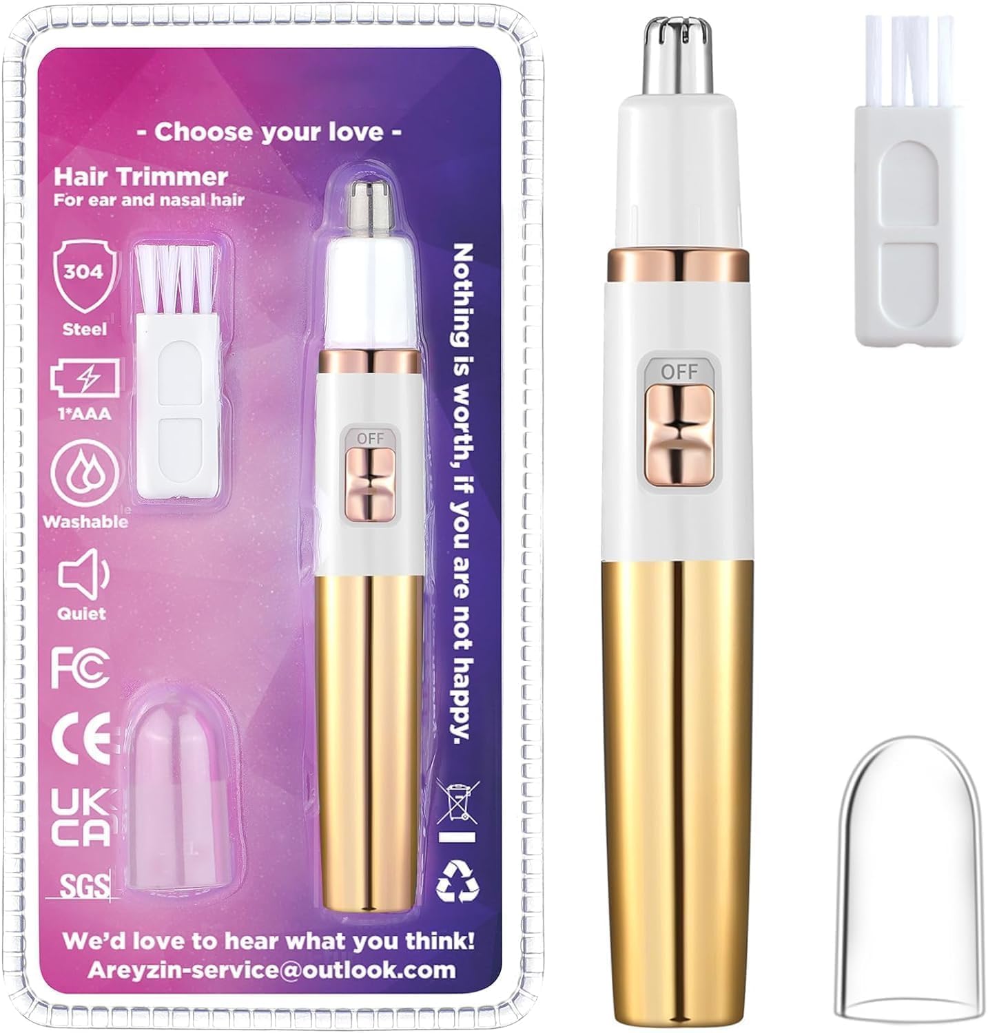 Thumbnail 6 de NUMIFUN neushaartrimmer voor dames, IPX7, roestvrij staal en dubbele messen